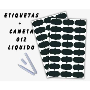 Imagem de Etiqueta Adesiva Multiuso Lousa PretaCaneta Giz Branca Apagavel Temper