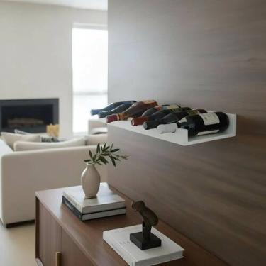 Imagem de Prateleira Adega New Suporte Decorativo para Vinhos e Garrafas - Branc