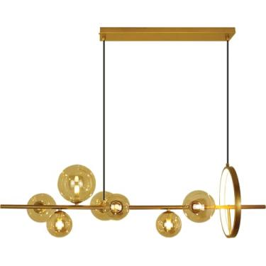 Imagem de Pendente Orfeus Gold + Ambar - 5W Lampada G9 Ferro, Aluminio + Vidro - Led 9W 3000K 900Lum Ref:1412