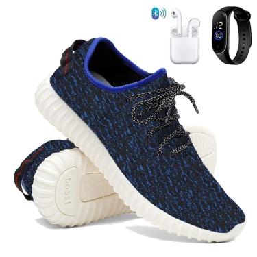 Imagem de Kit Tênis Para Corrida Academia Masculino Super Leve e Macio com Fone e Relógio-Masculino