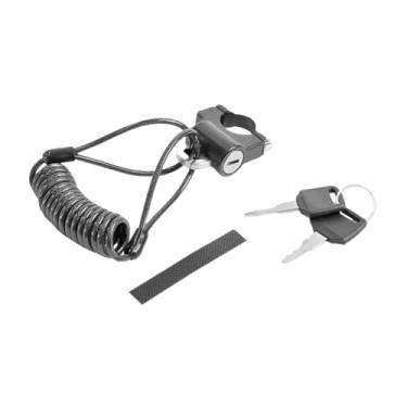 Imagem de KiBcsLic Cadeado de capacete de motocicleta Cadeado de metal com cabo Trava de segurança antirroubo para bicicleta de rua Motocicleta