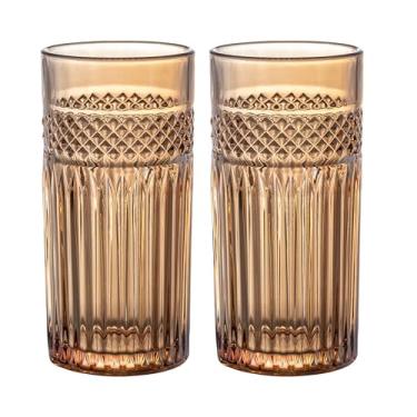 Imagem de Jogo de 6 copos altos Palace em vidro 360ml A15cm cor ambar luster-ÂMBAR LUSTER - L Hermitage- Full Fit