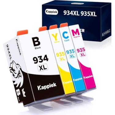 Imagem de Kappiek Cartucho de tinta compatível com 934XL 935XL para HP 934 e 935 cartuchos de tinta para impressora HP Officejet Pro 6830 6230 6815 6835 6812 6820 6220 (1 preto, 1 ciano, 1 magenta, 1 amarelo)