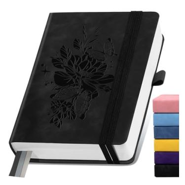 Imagem de Caderno de diário forrado com 365 páginas, diários de couro A5 para escrever mulheres e homens, caderno de capa dura com papel grosso de 100 g/m2, caderno diário para viagens, trabalho, escola,