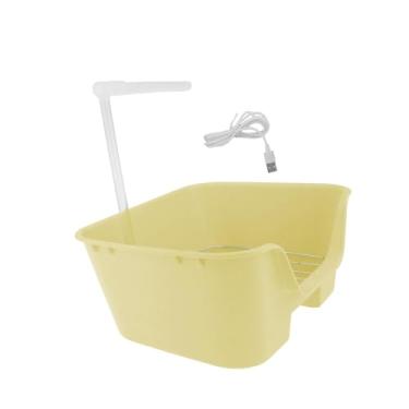 Imagem de Baoblaze Banho automático para pássaros, chuveiro com circulação automática de água, conveniente, elétrico, banheira para pássaros, brinquedo para banho de, Amarelo