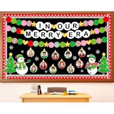 Imagem de Pulseira de Natal da amizade, quadro de avisos, recortes de bola de Natal, faça você mesmo, artesanato para fotos, árvore de Natal, floco de neve, boneco de neve, recortes de papel em nossa era feliz