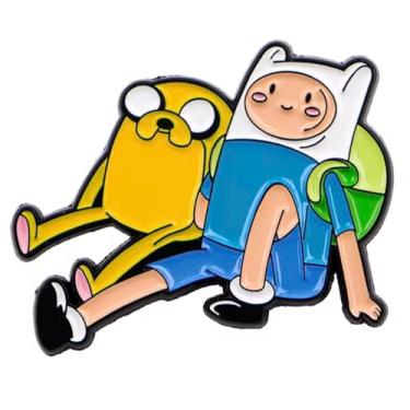 Imagem de Jake The Dog Finn Come Along with Me Adventure Time Título Logotipo Espada Desenho Animado Programa de TV de 3,5 cm Esmalte Crachá
