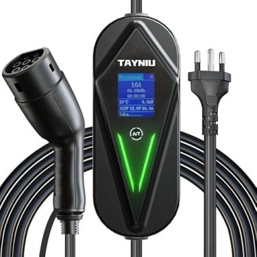 Imagem de Carregador Portátil Carro Elétrico TAYNIU 3.5KW Carregador de Ev 8A 10A 13A 16A Tipo 2 Dispensa Aterramento Cabo De 5M Wallbox EV Compatível com BYD BMW Volvo Carro Voltix