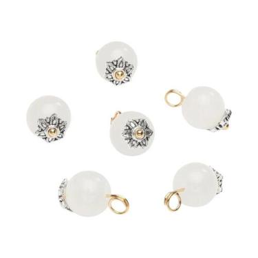 Imagem de Botão De Vidro Estilo Chinês Imitando Jade 5 Peças Feito À Mão DIY Pul