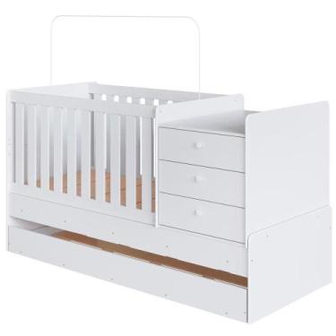 Imagem de Berço Mini Cama Multifuncional Cama Auxiliar Bb690 Branco - COMPLETA M
