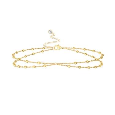 Imagem de Foxgirl Correntes de cintura douradas para mulheres, banhado a ouro 14K, corrente de barriga em camadas, ajustável, à prova d'água, sexy, biquíni, contas de satélite, corrente de verão, não mancha