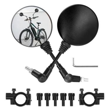 Imagem de DZG Espelhos retrovisores de motocicleta universais com suporte M8 M10 parafusos 7/20.3 cm guidão end espelhos de motocicleta compatíveis com ciclomotor snowmobile scooter e-bike ATV, pacote com 2