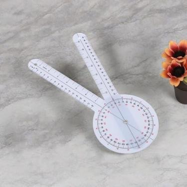 Imagem de Goniômetro de 30,5 cm, transferidor transparente de 360°, régua de ângulo de plástico, ferramenta de medição para fita métrica corporal, goniômetro, transferidor, régua