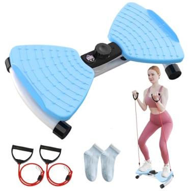 Imagem de Máquina de torção de cintura com visor LCD, placa de torção abdominal com capacidade de 150 kg, torção de cintura para treino de abdômen, braços, quadris e pernas, inclui faixas de resistência e meias