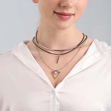 Imagem de Colares femininos em camadas de ouro – Colar de moedas multicamadas feito à mão, banhado a ouro 14K, ajustável, delicado em camadas, para mulheres, Medium, Latão, Sem Pedra Preciosa