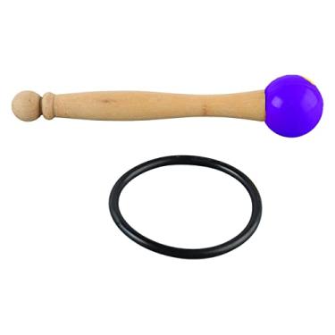 Imagem de RiToEasysports Bastão de Percussão de Som Transparente, Tigela de Canto de Madeira Sólida Adequada para Tigelas de Canto de Cristal, Sensação Confortável Com Anel de Borracha (Roxo)