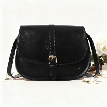 Imagem de Bolsas transversais para mulheres, bolsa de sela feminina e bolsas boho transversais retrô para viagens de compras, Preto, Small, Clássico