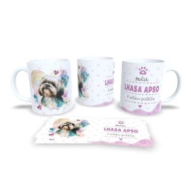 Imagem de Caneca Decorativa de Cerâmica com Design de Beagle, 325ml, Branca com Estampa Floral e Texto 'Meu Beagle é Minha Paixão', para Amantes de Cães (17183)