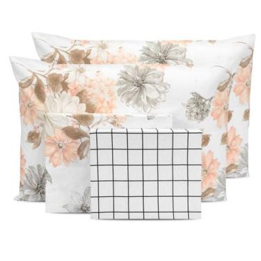 Imagem de Lençol Queen 4 Pçs Estampado Percal 180 Fios Bainha 40cm Altura Coleçã