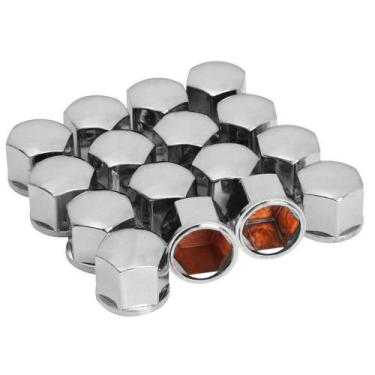 Imagem de 16 Capa Parafuso De Roda Cromado 19mm Jahu Kadett monza golf gol Jh017