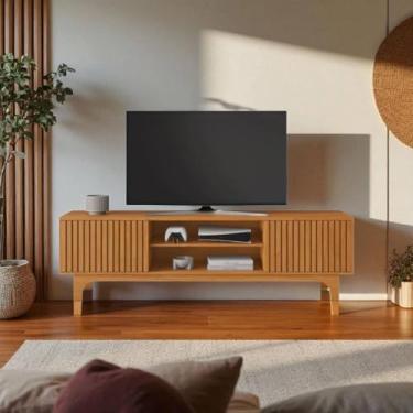 Imagem de Rack Para Tv Grande 70 Polegadas MDF Ripado JCM Trunfo