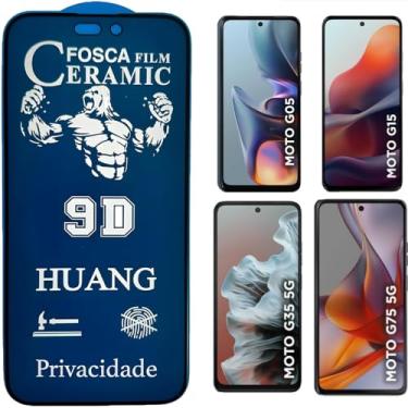 Imagem de Película Cerâmica Fosca Privacidade 9D MOTO G05 / G15 /G35 / G75 5G,Proteção Total, Anti-Riscos e Anti Espião