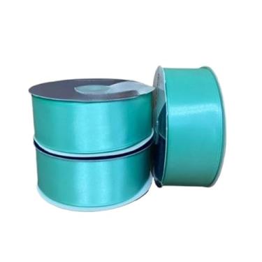 Imagem de ROLO Fita de Cetim Simples N°9 38mm, 50mts ideal para presentes, decorações, festas visual elegante e integração estilosa(VERDE ÁGUA (COR 238))
