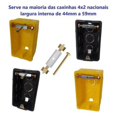 Imagem de Parafuso base fixação para tomada e interruptor com porca metálica kit