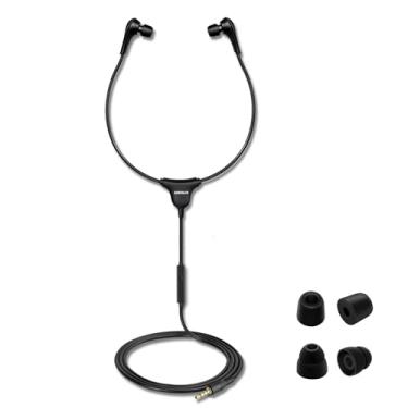 Imagem de Fone de ouvido estéreo SIMOLIO com microfone, cabo de áudio de 4,9 pés, plugue de 3,5 mm, fone de ouvido de policarbonato leve, estetoscópio de transcrição com fio com controle de volume e pontas de ouvido de espuma de memória macia (SM-901M)