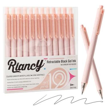 Imagem de RIANCY Canetas de gel rosa premium – escrita suave, secagem rápida, conjunto de 12 – ideais para diário, anotações, materiais de arte