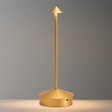 Imagem de EJQ Candeeiro de mesa sem fio, lâmpada de mesa de LED portátil, 6000 mAh operada por bateria, lâmpada de toque de escurecimento contínuo de 3 cores para restaurante/quarto/bares/festa ao ar livre