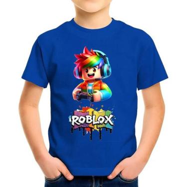 Imagem de Camiseta Camisa Blusa Infantil Juvenil Gamer Roblox MD3 - Casetal, Azu