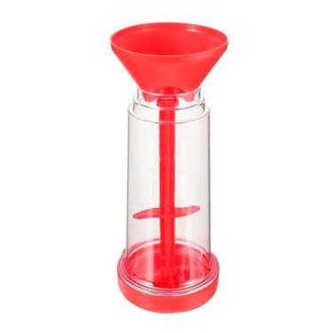 Imagem de Tapioqueira Peneiradora, Plástico Vermelho, 22,5cm Altura x 10,5cm Diâmetro, com Funil e Peneira, Utensílio para Preparação de Tapioca