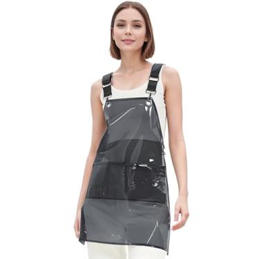 Imagem de LUMINFLY Avental de salão ajustável com 3 bolsos, impermeável e leve para cozinha, salão de cabeleireiro e uso artístico, 56 x 50 cm