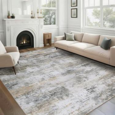 Imagem de WILLSUN Tapetes de área laváveis, tapetes antiderrapantes boho de 20 x 25 cm para sala de estar, quarto, tapete vintage lavável na máquina, tapete com estampa floral interna para decoração de casa