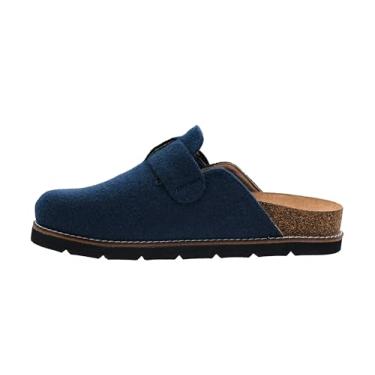 Imagem de Corkys Footwear Tamanco Hey Girl Day Dream – Com conforto acolchoado, detalhes de fivelas modernas e ajustáveis e usabilidade o dia todo para estilo e suporte sem esforço, Feltro azul-marinho, 38