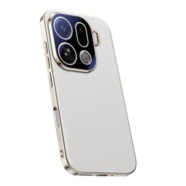 Imagem de FWYANZH Branca, X9Pro, capa de couro para Oppo Find X9/X9pro, capa galvanizada com proteção total para câmera, fina, luxuosa, à prova de choque
