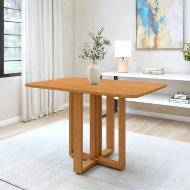 Imagem de Mesa de Jantar 120cm Tampo sem Vidro Bold Tessera Amêndoa Clean
