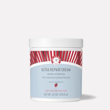 Imagem de First Aid Beauty - Creme ultra reparador, farinha de aveia coloidal batida de hidratação intensa, clinicamente comprovado para fortalecer a barreira da pele e ajudar a aliviar eczema, hidratante
