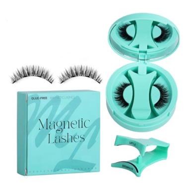 Imagem de Cílios Falsos com Absorção Magnética em Caixa Integrada - Sem Cola Vestido Rápido Fácil para Iniciantes Fixação Segura Maquiagem de Olhos Longa Duração Armazenamento Portátil Aumento Natural dos Adequ
