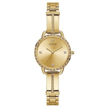 Imagem de Relógio GUESS feminino dourado strass GW0022L2