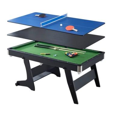 Imagem de Mesa Multijogos Sinuca E Ping Pong Dobrável Com Kit Completo Ahead Sports