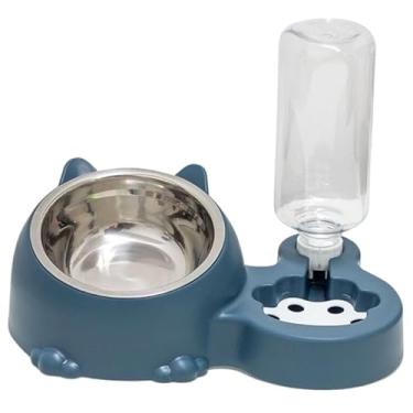 Imagem de Comedouro e bebedouro Duplo Automático Para Cachorro E Gato pets (Verde)