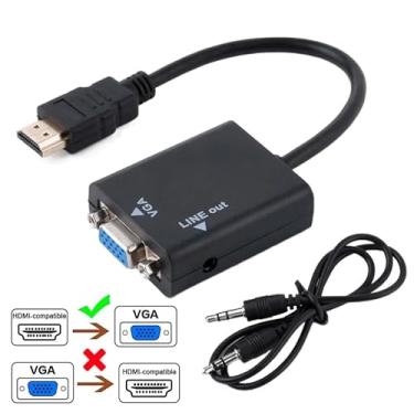 Imagem de Cabo Conversor Adaptador Hdmi Para Vga Com Saída De Áudio E Cabo P2