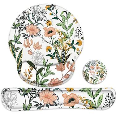 Imagem de Descanso de pulso e mouse pad, mouse pad ergonômico de espuma de memória, suporte de pulso, antiderrapante e alívio da dor mouse pad e suporte de pulso de teclado, mousepad confortável com descanso de