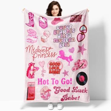 Imagem de 127 cm x 101 cm Manta cantora de pônei de música rosa, presentes Chappell para meninas, fãs e mulheres, cobertores macios Roan para todas as estações, edredons de flanela leves e aconchegantes para