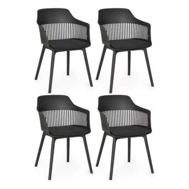 Imagem de Kit 04 Cadeiras Polipropileno Marcela Preto