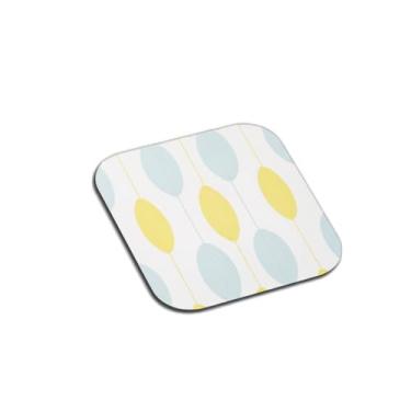 Imagem de Porta Copos Ilustração Personalizada Papel de Parede Retrô Correntes Ovais - Tamanho 10.5x10.5 cm