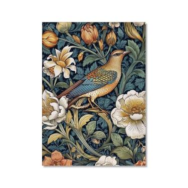 Imagem de William Morris Flower Birds Pavão Poster Kew Gardens Impressão em Tela Pintura Floral Arte de Parede Impressões Botânicas Sala de Estar Decoração de Casa (SKU1,8 x 30,5 cm = (20 x 30 cm), sem moldura)