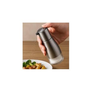 Imagem de Porta Temperos Vidro e Aço Inox, 320ml, Bico Dosador Retrátil, 8,5 x 6,7 cm, Inox